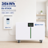 Système hybride LiFePO4 36 kWh 51,2 V 720 Ah pour maison connectée au réseau avec barre lumineuse LED et onduleur hybride 15 kW pour système solaire domestique complet - Stock UE