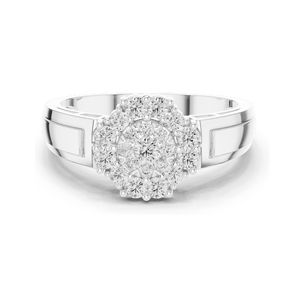Bague en cluster de diamants de laboratoire 0,402 CT pour femmes, clarté VVS-VS EF, or 18 carats, 14 carats, 10 carats et argent 925, or rose, or jaune, or blanc - Product Image 1