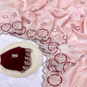 Nouveau 2024 dernière tenue de créateur à feuilles persistantes vente chaude organza saree chemisier avec broderie et séquence travail exportateur mondial - Product Image 1