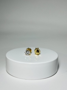 Clous en diamant de laboratoire certifiés GIA, pureté VS1, 2,00 carats, or jaune 14 carats, minimalistes, pour unisexe, mariage, fiançailles, cadeau d'anniversaire - Product Image 4