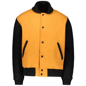 Chaqueta universitaria de manga larga de tela de lana personalizable OEM para hombre, ropa de invierno de chenilla con capucha y cuello levantado de Letterman de calle alta - Product Image 4