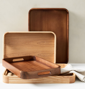 Plateau de service en bois pour la cuisine, plateau à dîner, plateau en bois de taille moyenne, cadeau de Noël, cadeau de mariage, plateau de service en bois d'acacia - Product Image 6