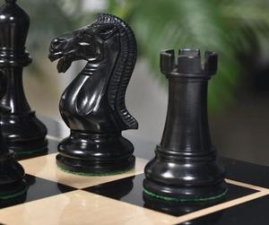 Pièces d'échecs Premium Elgin Marble Knight Staunton, roi de 4 pouces, bois d'ébène, bois de buis, lestées, au meilleur prix - Product Image 1