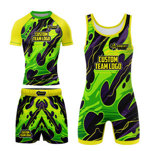 Singlet de Lucha Libre Personalizado con Impresión Completa para Adultos, Spandex/Poliéster, Unisex, Singlet de Lucha Libre Bsci al por Mayor, Reversible y Duradero - Product Image 1