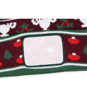 Venta caliente logotipo personalizado pompón sombrero Navidad ciervo Beanie Light up 100% lana Unisex vacaciones Beanie - Product Image 4