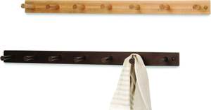 Wall-Mounted 7 <b>Peg</b> Wood, Hat Organizer & Coat Hanger for Entryway or Closet Bathroom Storage Racks for <b>Towels</b> & Bath Robes - Product Image 2