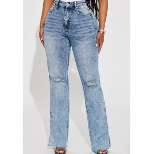 Pantalones vaqueros rectos de algodón de pierna ancha de cintura baja alta Vintage para mujer, ropa de calle de moda 3D transpirable con bolsillos - Product Image 4