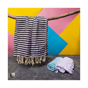 Serviettes de plage turques tissées douces en coton naturel léger à séchage rapide couleurs et textures assorties style uni pour une utilisation en salle de sport - Product Image 4