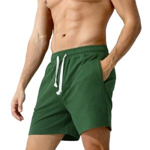 Short de sport pour hommes de haute qualité nouveau coton Polyester taille élastique solide décontracté Jogging Fitness teint uni - Product Image 3