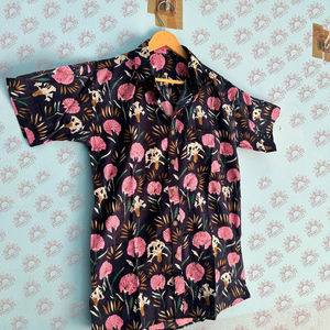 Chemises à fleurs pour hommes en vente Indian Hand Block Printed Soft Cotton Cambric Fabric Fabric Respirant et confortable - Product Image 3