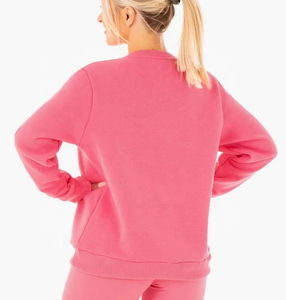 Sudadera Gris de Cuello Redondo para Mujer, Corte Regular, Manga Larga, Tejido de Algodón y Fibra de Bambú, Transpirable, para Otoño - Product Image 4