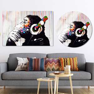 Arte en Lienzo con Estampado Estilo Grafiti: Diseño Urbano de Grafiti, Círculo de Vidrio - Product Image 1