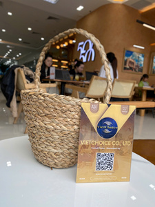 Meilleur prix Grand Pot en jonc de mer Pot de fleur en jacinthe d'eau Panier de sol tissé en bambou tissé en rotin durable - Product Image 4