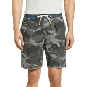 Shorts décontractés pour hommes, style urbain, couleur unie, respirants, taille élastique, séchage rapide, 100% coton, service OEM, fournisseur en gros - Product Image 1