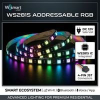 Bande lumineuse LED RGB adressable WS2815, 30, 60, 144 LED, étanche IP68, programmable, à changement de couleur, flexible, en forme de ruban à pixels