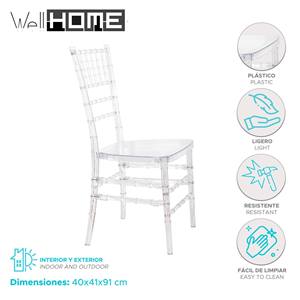 WELL HOME 'พริตตี้' เก้าอี้พลาสติก 40x41x91 ซม. สไตล์คลาสสิกและหรูหรา - Product Image 2