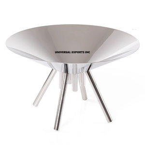 Polished Eco-Friendly Stainless Steel Hammered <b>Chocolate</b> Tray with Resin Holder Round Shape <b>Wedding</b> Tableware - Product Image 6