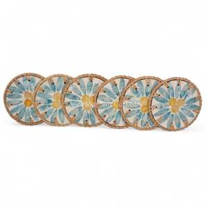 Posavasos Artesanal de Nácar con Detalle de Mimbre para Protección de Bebidas y Decoración de Interiores - Product Image 4