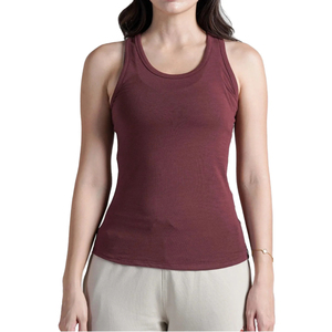 Women Ribbed Tank <b>Top</b> Sleeveless Collarless Slim Fit Custom Logo Breathable Solid Color Casual Layering Shirt Tassel Lace 100% - Product Image 5