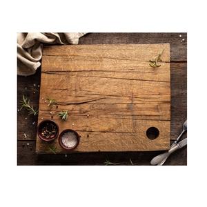 Tabla de cortar de madera de acacia Tabla de desayuno Tabla de cortar de frutas de madera Conner agujero a bajo precio - Product Image 1