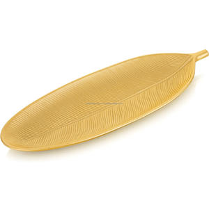 Plateau décoratif en aluminium: en forme de feuille - Product Image 1