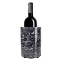 Refroidisseur à vin en marbre veiné blanc-gris sculpté à la main, durable, en pierre naturelle, pour bouteille de 750 ml, élégant, cylindrique, poli, pour bar