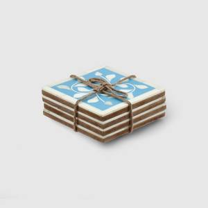 Posavasos con incrustaciones de hueso con patrón floral de diseño antiguo con Color blanco y negro para utensilios de cocina y posavasos con incrustaciones de hueso para decorar la mesa - Product Image 2