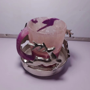 Tasses à boire en résine Tasses époxy avec support Verres personnalisés Moules en silicone Résine alimentaire Pigments de couleur Embellissements scintillants - Product Image 1