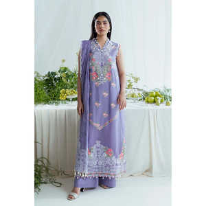 ชุดสูทผ้าลอนปักลาย 3 ชิ้นสำหรับผู้หญิง พร้อมผ้าคลุมไหล่ชีฟองแบบเก๋ไก๋ รุ่น FE-52042 - Product Image 6