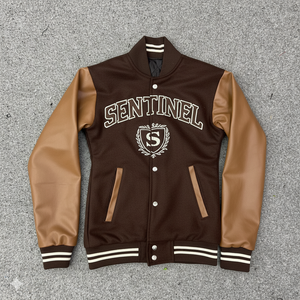 New Fashion Top Quality Embroidered Wool and Silk Men's Jacket with <b>Covered</b> <b>Button</b> Closure versity jackets Lettermen jackets - Product Image 3