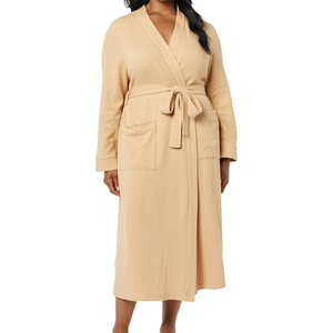 Peignoir unisexe en coton doux, confortable, personnalisé grande taille Robes de chambre coréennes avec poches sur le devant Vêtements de nuit pour femmes et hommes - Product Image 4