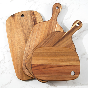 Tabla de Cortar de Madera de Acacia Lisa de Doble Cara Personalizada con Mango - Bloque de Cortar Duradero para Cocinas Domésticas y Comerciales - Product Image 1
