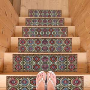 Turkish Design Kilim Step Rug, Vintage Printed Rug, Washable, Personalized - Product Image 1