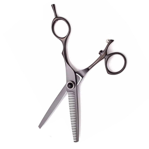 Professionnel multicolore lame droite barbier amincissant ciseaux à la main outil de beauté poignée en caoutchouc acier inoxydable pointe pointue - Product Image 2