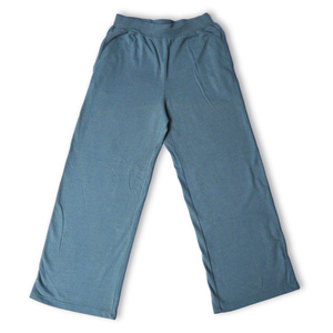 Pantalon décontracté en toile lavée respirant pour femme, 100 % coton, 260 GSM, taille mi-haute élastique, devant plat, idéal pour l'hiver - Product Image 1