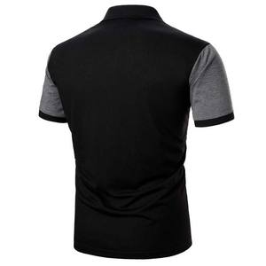 Nouveauté Vêtements pour hommes de couleur contrastée Polos en coton grande taille pour hommes Chemises d'été à manches courtes de couleur grise et noire OEM - Product Image 6