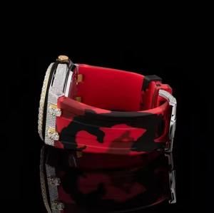 Reloj de diamantes Moissanite personalizado de lujo para hombre, joyería de Hip Hop de la mejor calidad, cristal analógico de 41mm con banda de goma - Product Image 5