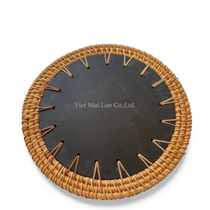 Mother of Pearl <b>Placemat</b> with Rattan Inspired by Coastal Living <b>for</b> Relaxed Home <b>Table</b> Decor From Vietnam - Product Image 5