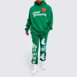 Alta calidad 400gsm Sudadera con capucha 100% Algodón Lavado ácido Trajes de sudor para hombres Chándales con estampado de soplo Conjuntos del fabricante - Product Image 1