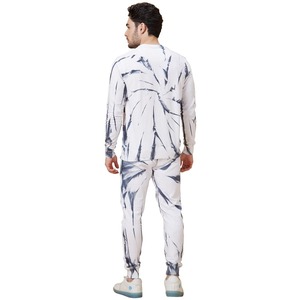 High Quality <b>Men</b> <b>White</b> Tie & Dyed Full Sleeves Summer Tracksuit Set <b>Men</b> O Neck T Shirt With <b>Trousers</b> by Laz Industry - Product Image 3