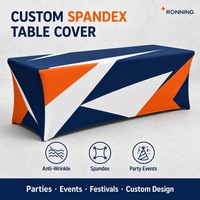 Nappe de table personnalisée en Spandex, anti-plis, pour événements festifs, publicitaire, impression par transfert thermique, pour fêtes et banquets