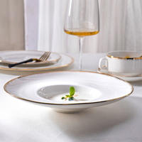 Service de vaisselle en porcelaine arabe royale, durable, pour restaurants et hôtels, assiettes à soupe de qualité supérieure, compatibles micro-ondes et lave-vaisselle