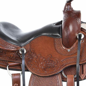 Selles de cheval robustes de haute qualité en cuir Selle de cheval occidentale Nouveau saut Contact étroit Selle de cheval en cuir d'origine - Product Image 2