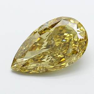 Diamant de laboratoire jaune intense fantaisie VS1 de 5,00 ct en forme de poire - Product Image 1