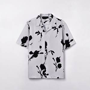 TST 8143 Short Sleeve <b>Vest</b> Collar Shirt Diagonal Silk Fabric - Product Image 1