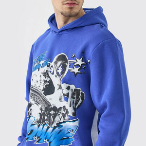 FREEZY APPAREL Ensemble de survêtement bleu à capuche pour homme, couleur unie, décontracté, sweat-shirt et pantalon long, coupe régulière, polyester/coton - Product Image 5