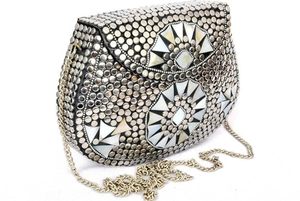 Bolso de Mano Tipo Clutch con Mosaico Hecho a Mano y Pedrería Decorativa, Bolso de Viaje Moderno y Ecológico de Lujo para Bodas y Fiestas - Product Image 2