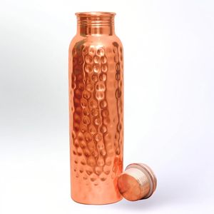 New Arrival Rustic Hammered Premium Pure Copper Water Bottle <b>Large</b> Outdoor Fitness Handcrafted <b>Flask</b> Screw Cap High Camping - Product Image 1