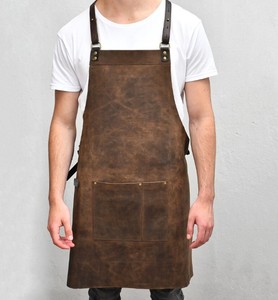 <b>Leather</b> Crossback <b>Apron</b> Handmade Adjustable Vegetable-Tanned - Product Image 1