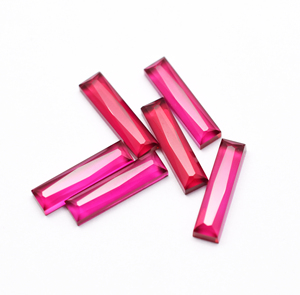 Dark Red <span class=keywords><strong>Ruby</strong></span> mặt dài pha lê lát 20x5 mét phòng thí nghiệm <span class=keywords><strong>Ruby</strong></span> Corundum mặt ống cho Diy đồ trang sức DIY đồ trang sức - Product Image 1